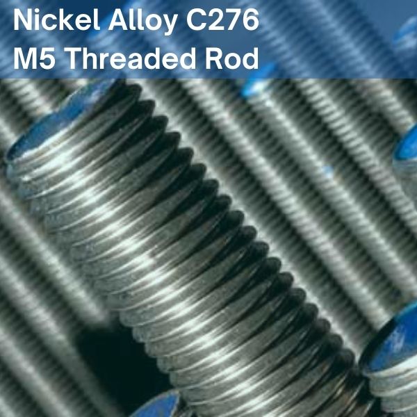 M5 x 1000mm Long Hastelloy / Nickel Alloy C276 Threaded Rod