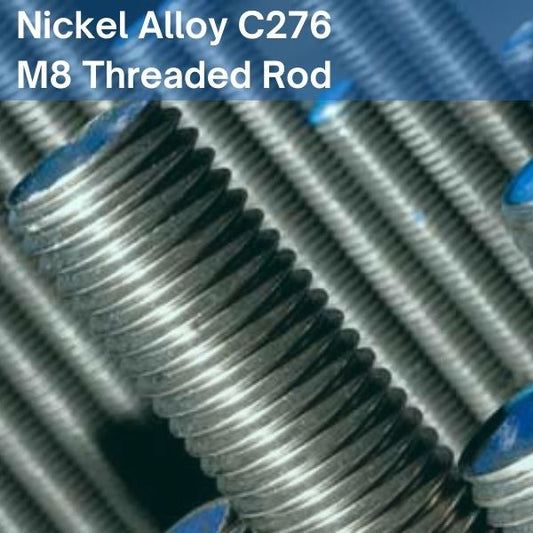 M8 x 1000mm Long Hastelloy / Nickel Alloy C276 Threaded Rod